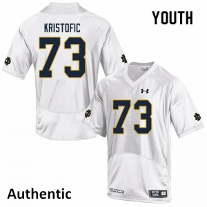 Youth Notre Dame Fighting Irish Andrew Kristofic #73 White Authentic High School Jerseys 436817-116