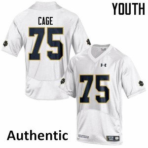 Youth Notre Dame Fighting Irish Daniel Cage #75 Embroidery Authentic White Jerseys 400346-186
