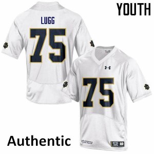 Youth Notre Dame Fighting Irish Josh Lugg #75 Official White Authentic Jerseys 659445-483