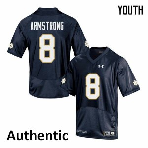 Youth Notre Dame Fighting Irish Jafar Armstrong #8 Authentic Navy Official Jerseys 499698-523