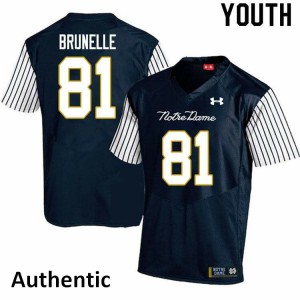 Youth Notre Dame Fighting Irish Jay Brunelle #81 Navy Blue Alumni Alternate Authentic Jerseys 795294-542