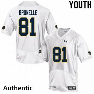 Youth Notre Dame Fighting Irish Jay Brunelle #81 White Stitch Authentic Jerseys 847872-468
