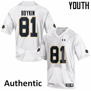 Youth Notre Dame Fighting Irish Miles Boykin #81 Authentic White Embroidery Jersey 209033-362