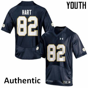 Youth Notre Dame Fighting Irish Leon Hart #82 Navy Blue Authentic NCAA Jersey 810291-275