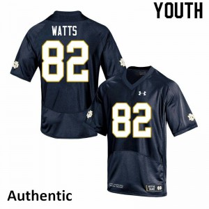 Youth Notre Dame Fighting Irish Xavier Watts #82 Navy Stitched Authentic Jersey 525229-692