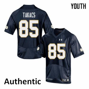 Youth Notre Dame Fighting Irish George Takacs #85 Stitch Authentic Navy Jersey 177144-408