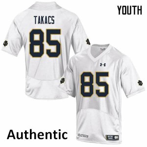 Youth Notre Dame Fighting Irish George Takacs #85 White Authentic High School Jerseys 878152-137