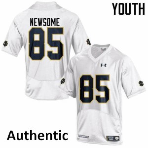 Youth Notre Dame Fighting Irish Tyler Newsome #85 White Embroidery Authentic Jersey 773917-400
