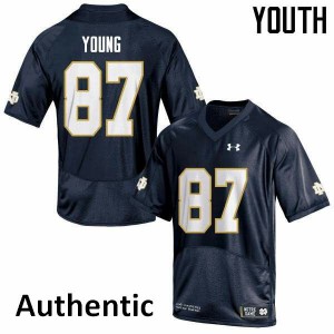Youth Notre Dame Fighting Irish Michael Young #87 Authentic Navy Alumni Jerseys 923712-356