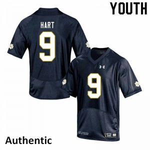 Youth Notre Dame Fighting Irish Cam Hart #9 Player Navy Authentic Jerseys 138134-367
