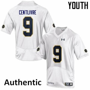 Youth Notre Dame Fighting Irish Keenan Centlivre #9 Player White Authentic Jersey 666920-304