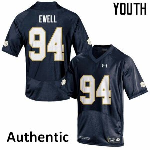 Youth Notre Dame Fighting Irish Darnell Ewell #94 Authentic NCAA Navy Jersey 809354-320