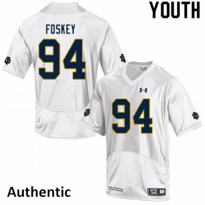 Youth Notre Dame Fighting Irish Isaiah Foskey #94 Authentic Embroidery White Jersey 218667-730