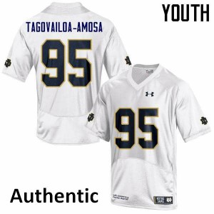 Youth Notre Dame Fighting Irish Myron Tagovailoa-Amosa #95 Authentic Embroidery White Jersey 932041-498