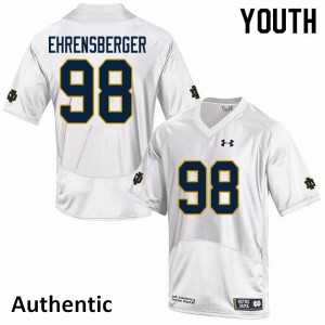 Youth Notre Dame Fighting Irish Alexander Ehrensberger #98 Authentic Official White Jerseys 348445-449