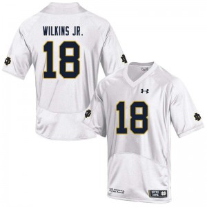 Mens Notre Dame Fighting Irish Joe Wilkins Jr. #18 Official White Game Jersey 108099-951