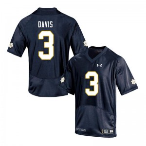 Men's Notre Dame Fighting Irish Avery Davis #3 Game High School Navy Jerseys 491972-851