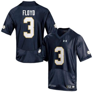 Mens Notre Dame Fighting Irish Michael Floyd #3 Embroidery Game Navy Blue Jerseys 782862-360