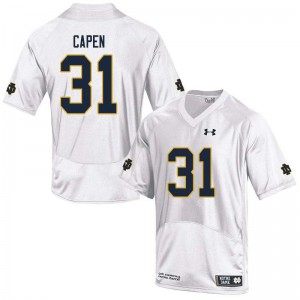 Men's Notre Dame Fighting Irish Cole Capen #31 Game White Official Jersey 250191-985