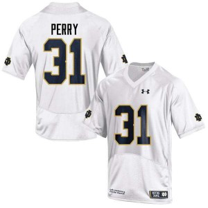 Mens Notre Dame Fighting Irish Spencer Perry #31 White Official Game Jerseys 374531-468