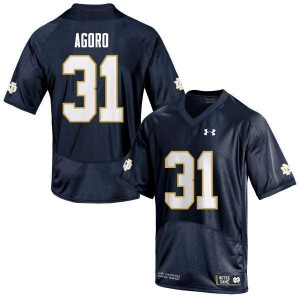Men's Notre Dame Fighting Irish Temitope Agoro #31 Navy Game Official Jersey 936466-620