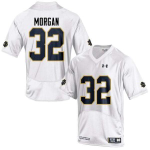 Mens Notre Dame Fighting Irish D.J. Morgan #32 Embroidery Game White Jerseys 731291-993