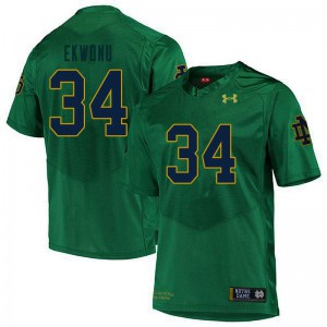 Mens Notre Dame Fighting Irish Osita Ekwonu #34 Green Game Embroidery Jerseys 773819-390