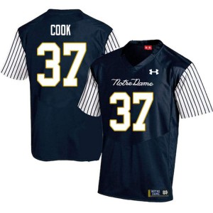 Mens Notre Dame Fighting Irish Henry Cook #37 Alternate Game Navy Blue Embroidery Jersey 834681-519