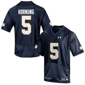 Mens Notre Dame Fighting Irish Paul Hornung #5 Game Navy Blue Stitched Jersey 188004-322