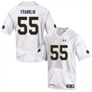Mens Notre Dame Fighting Irish Jamion Franklin #55 Embroidery Game White Jersey 798362-404