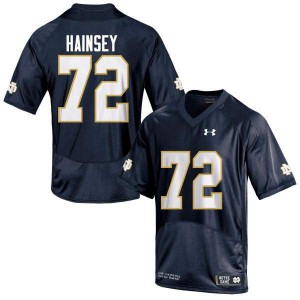 Mens Notre Dame Fighting Irish Robert Hainsey #72 Navy Blue Game Embroidery Jerseys 831380-357