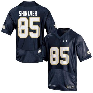 Mens Notre Dame Fighting Irish Arion Shinaver #85 Navy Blue Embroidery Game Jerseys 225296-807