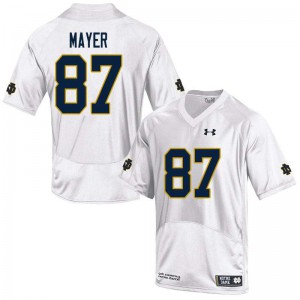 Men's Notre Dame Fighting Irish Michael Mayer #87 White Game Official Jersey 197336-415