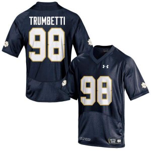 Mens Notre Dame Fighting Irish Andrew Trumbetti #98 Official Navy Blue Game Jerseys 620236-201