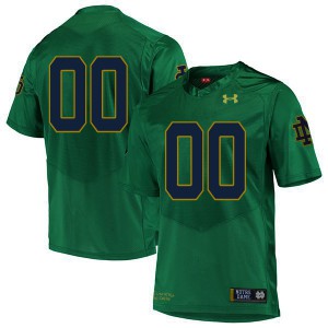 Men Notre Dame Fighting Irish Custom #00 Authentic Green Embroidery Jerseys 388975-411