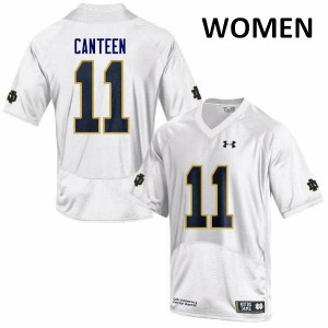 Women Notre Dame Fighting Irish Freddy Canteen #11 Game White Embroidery Jersey 332342-955