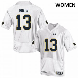 Women Notre Dame Fighting Irish Paul Moala #13 White NCAA Game Jerseys 684442-733