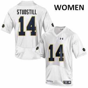 Women's Notre Dame Fighting Irish Devin Studstill #14 White Game Official Jerseys 985108-914