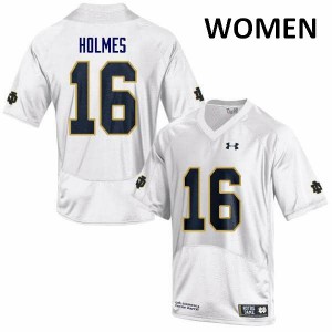 Women's Notre Dame Fighting Irish C.J. Holmes #15 Game White Embroidery Jerseys 724267-101