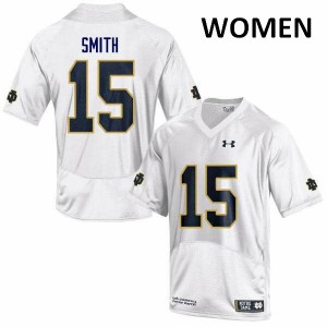 Womens Notre Dame Fighting Irish Cameron Smith #15 Embroidery Game White Jerseys 525157-386