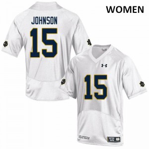 Women Notre Dame Fighting Irish Jordan Johnson #15 White Game University Jersey 158649-782