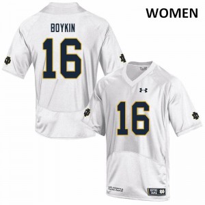 Women Notre Dame Fighting Irish Noah Boykin #16 Game White NCAA Jerseys 815741-507