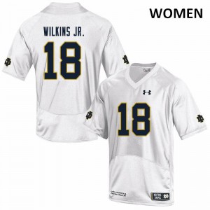 Women's Notre Dame Fighting Irish Joe Wilkins Jr. #18 College White Game Jersey 497748-166