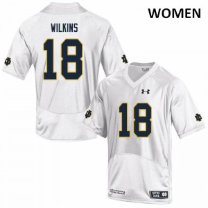 Womens Notre Dame Fighting Irish Joe Wilkins #18 Player Game White Jersey 680713-634