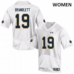 Women's Notre Dame Fighting Irish Jay Bramblett #19 White University Game Jersey 844098-104