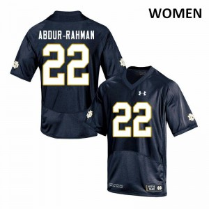 Women's Notre Dame Fighting Irish Kendall Abdur-Rahman #22 Game Stitched Navy Jerseys 937841-931