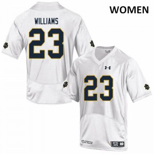 Womens Notre Dame Fighting Irish Kyren Williams #23 Player White Game Jersey 377901-380