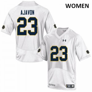 Womens Notre Dame Fighting Irish Litchfield Ajavon #23 Game High School White Jerseys 975899-833