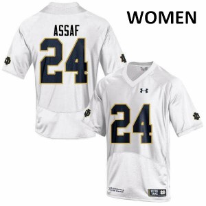 Womens Notre Dame Fighting Irish Mick Assaf #24 White University Game Jersey 694837-901