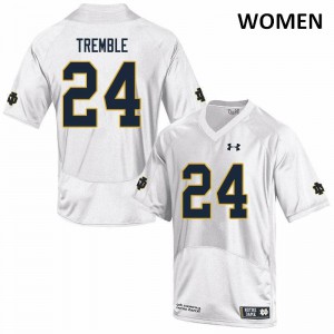 Women Notre Dame Fighting Irish Tommy Tremble #24 University White Game Jerseys 233345-549